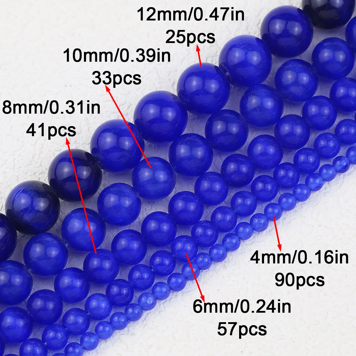 4-12mm Stone half strand Deep Blue Cat's Eye Spacer Loose Beads For Jewelry Making DIY Bracelets Necklace Accessories