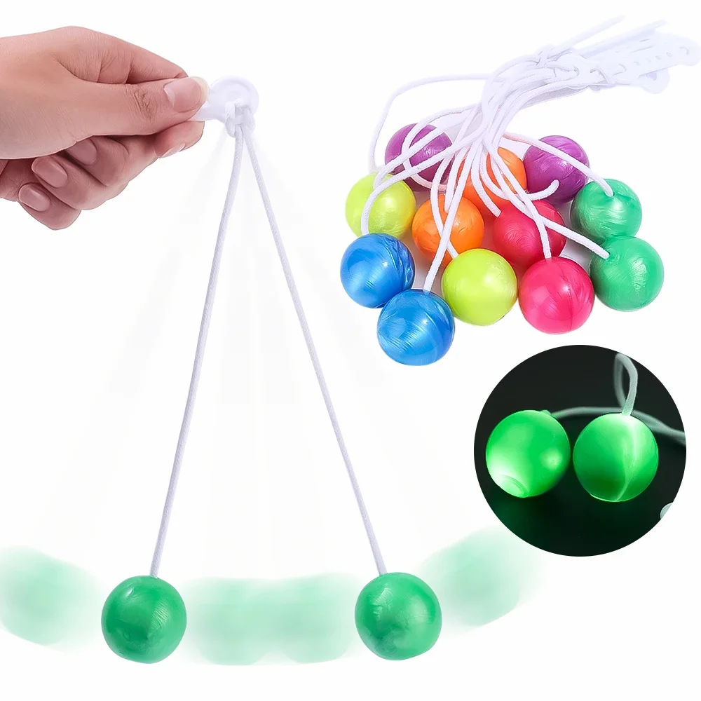 

P11 Anxiety Relieve Click Clack Clackers Balls Glowing Decompression Toys for Kids Adults Creative Antistress Luminous Balls Toy