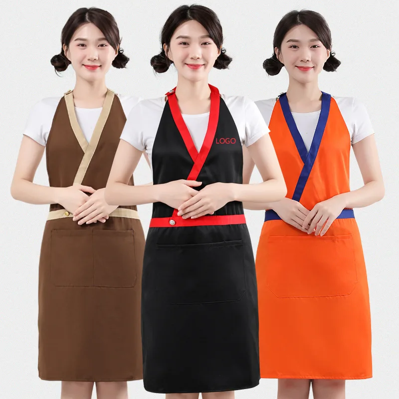 

Маникюрши, супермаркет магазина матери и ребенка, фартук для салона красоты, летний тонкий женский модный рабочий фартук с логотипом на заказ