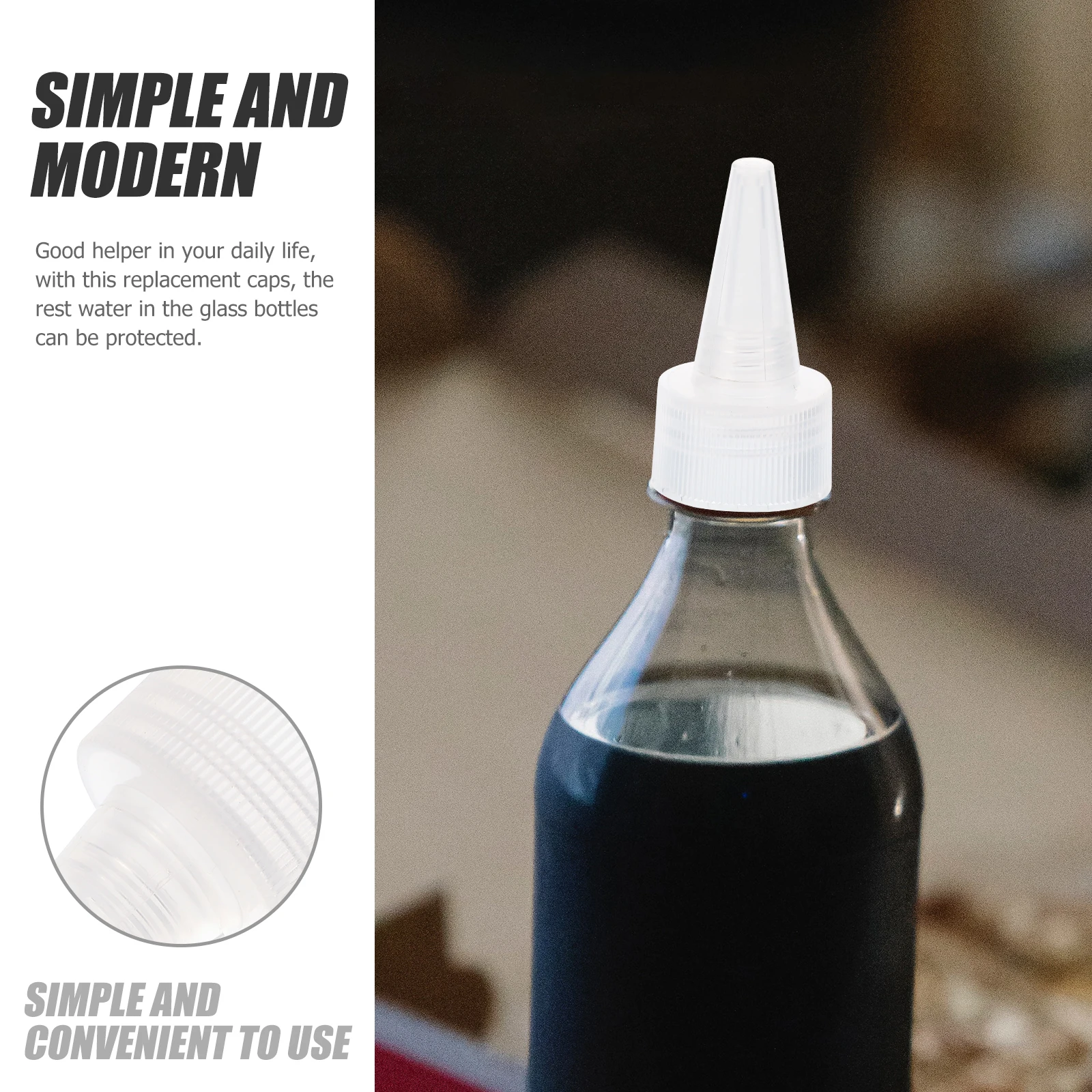 

50 Pcs Sports Pull Cap Bottle Replacement Caps Sealing Dispenser Pointed Mouth Screw