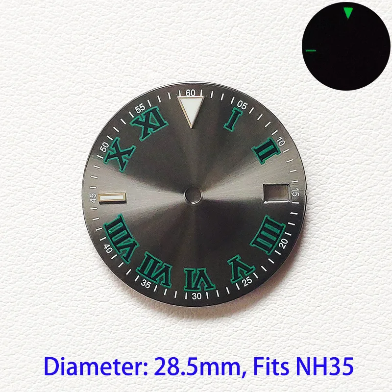 NH35 NH34 VK63 Dials Insert 28.5mm 29mm Modified By RLX Watches Dial Custom S Logo DIY Logo Blue Green Luminous Men Watch Parts