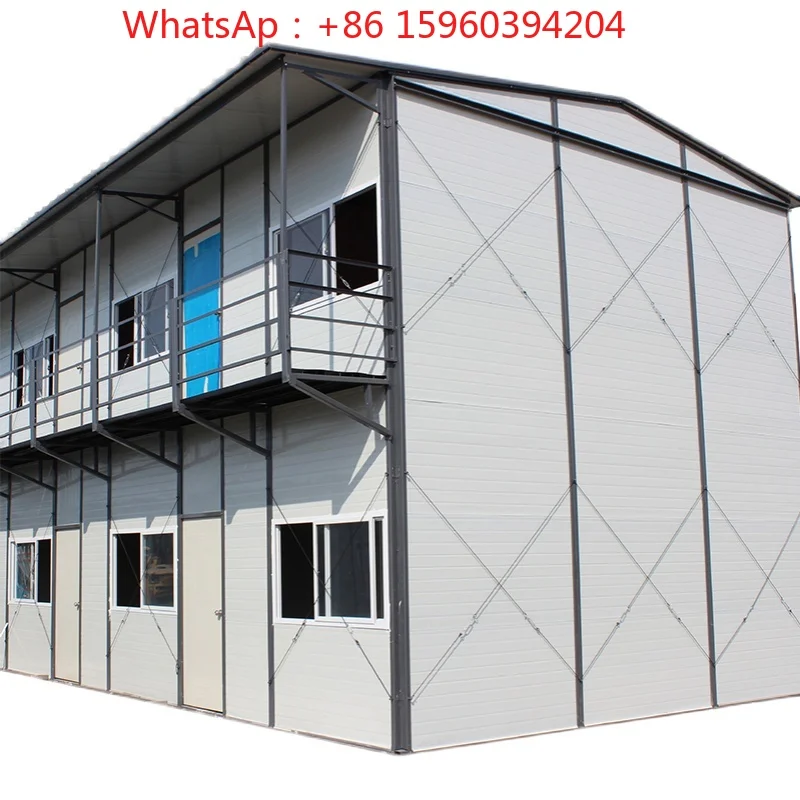 Light steel structure composite room color steel plate activity room fire insulation rock wool color steel plate