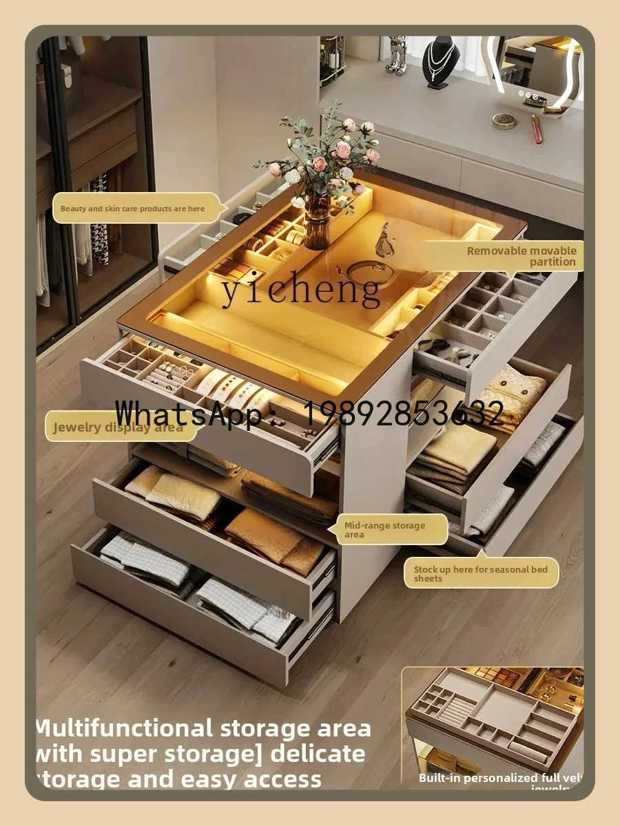 

AB Double-Sided Chest of Drawers Jewelry Display Cabinet Cloakroom Center Table Home Room Storage Cabinet