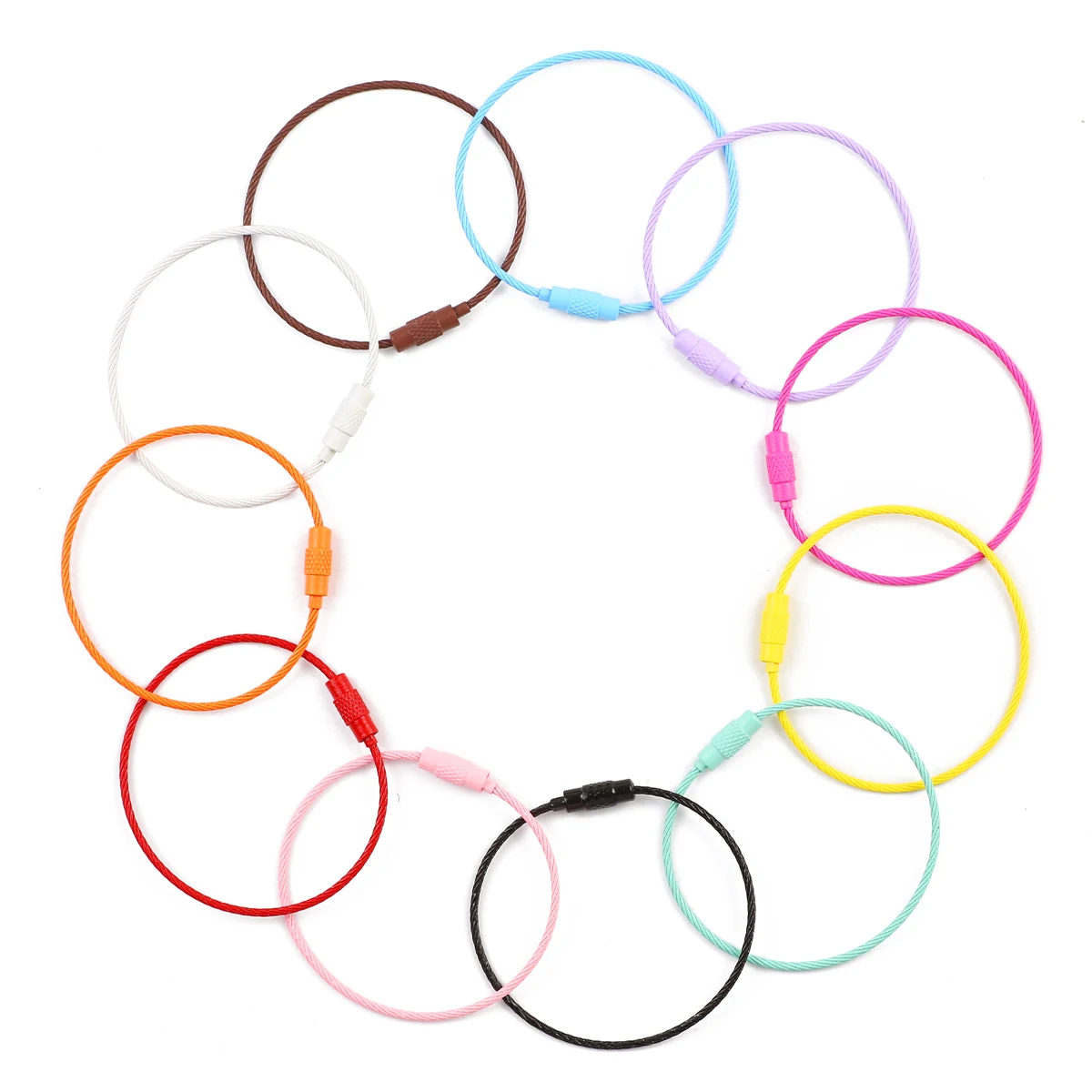 2~20pcs 15CM Colorful Stainless Steel Wire Rope Pendant Key Clasp Chain Connector For Jewelry Bracelet Making DIY Accessories