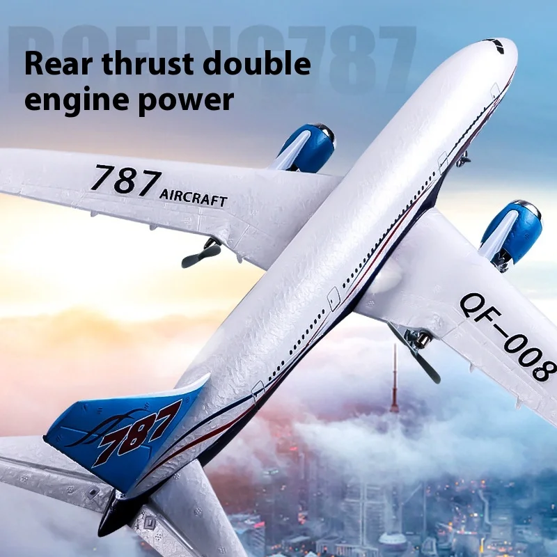 2.4g Remote Control Three-channel Fixed Wing Aircraft 787 Glider Electric Remote Control Passenger Plane Model Boy's Birthday Gi