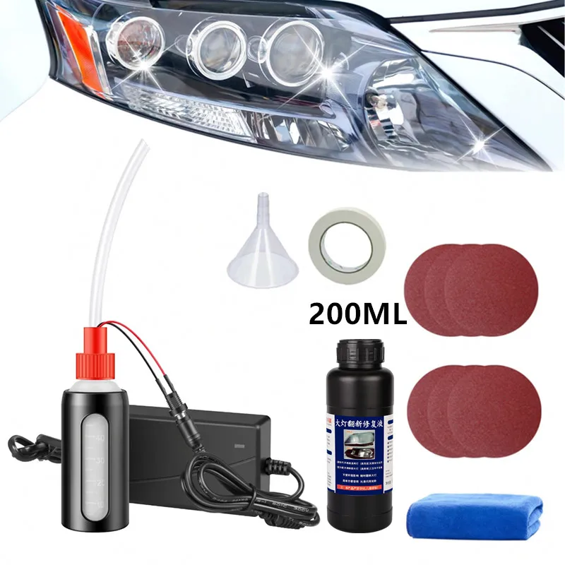 200ML Headlight Polish Restoration Kit Automotive Headlight Care Tool Liquid Polymer Chemical Repair Headlight Polisher