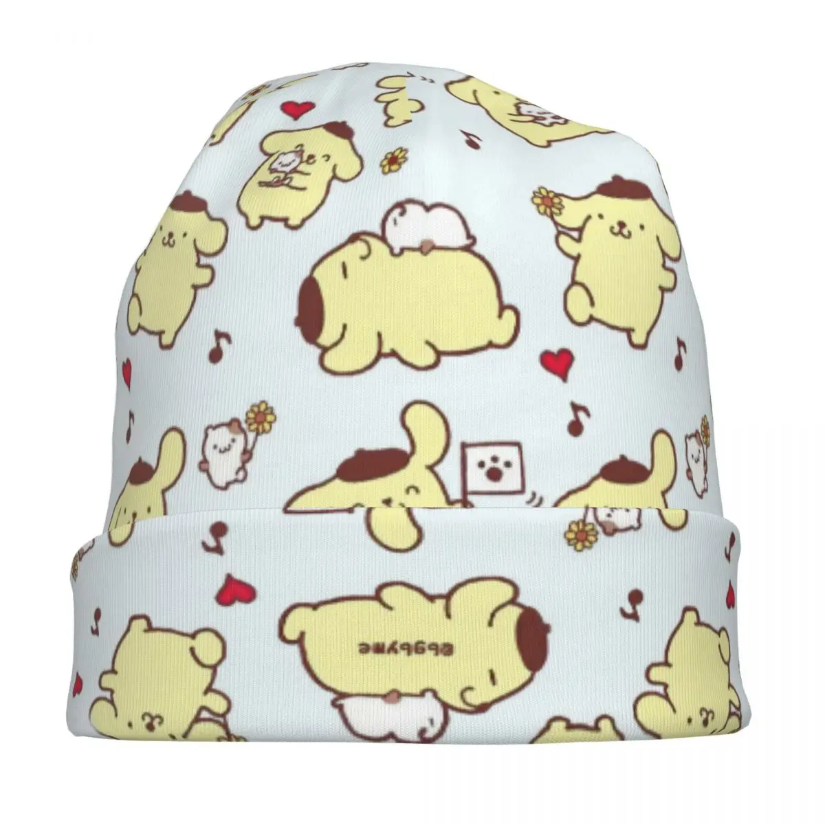 بوم بوم بورين الكرتون نمط قبعات بارد الخريف الشتاء في الهواء الطلق Skullies قبعة صغيرة الربيع الدافئة ذات الاستخدام المزدوج بونيه القبعات #3