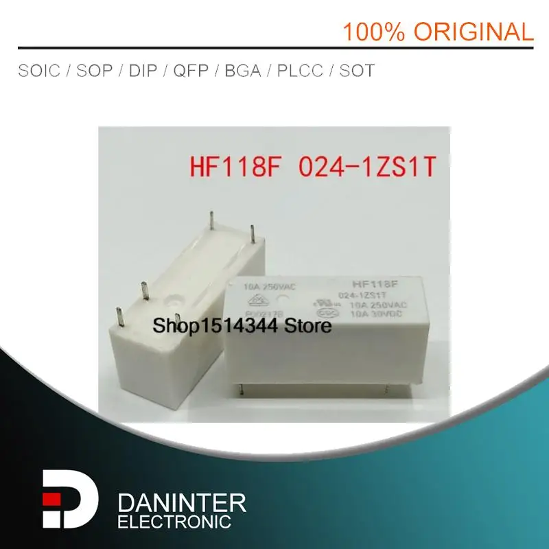 New 10PCS/LOT  HF118F 024-1ZS1T HF118F-024-1ZS1 HF118F-012-1ZS1 HF118F-012-1ZS1T HF118F-005-1ZS1 10A 5PIN   