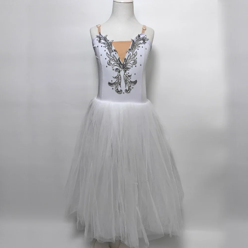 

Romantic Long Ballet Tutu Dress Girls White Ballerina Dress Kids Tutu Performance Ballet Dress Contemporary Dance Costumes