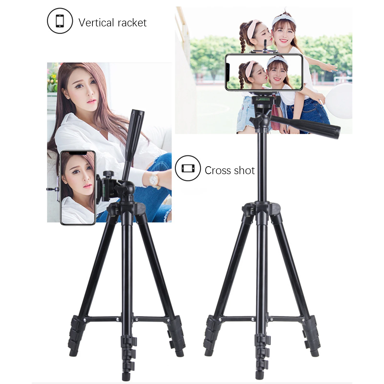 Soporte de cámara con cabezal giratorio, montaje de liberación rápida para transmisión en vivo