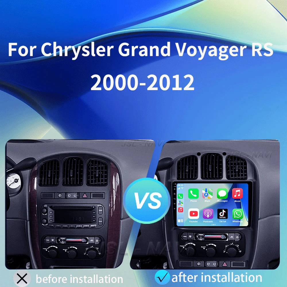 Android 16 For Chrysler Voyager RG RS Town & Country RS 2000 - 2007 Auto Carplay Stereo Player Multimedia Radio GPS Navigation