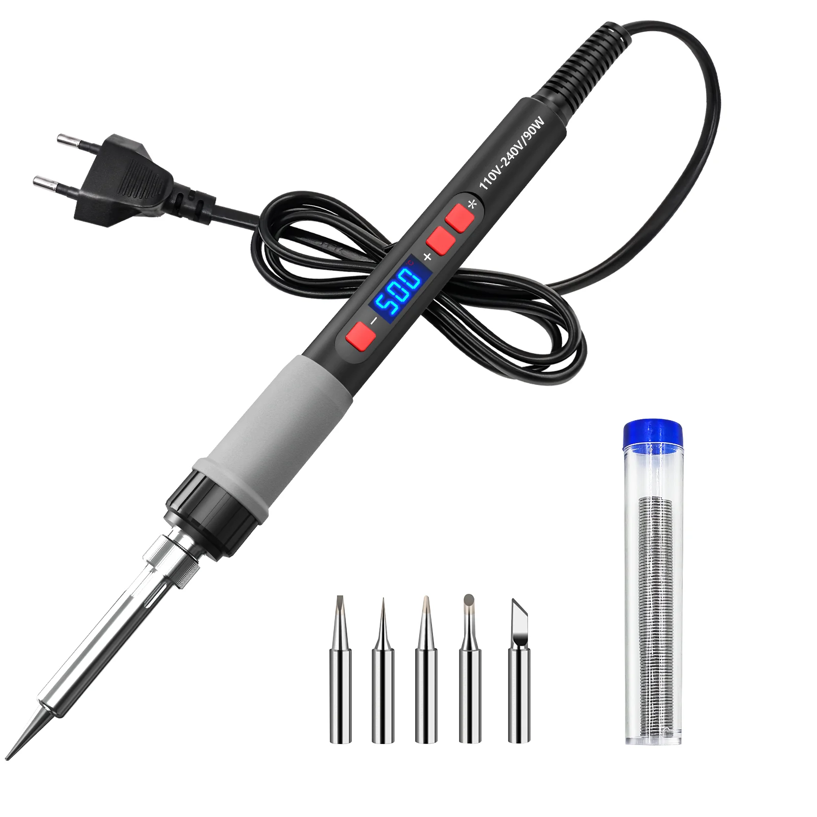 90W Adjustable Temperature LCD Digital Display Iron with Automatic Sleep Mode for Repair And Welding Kit 180°C-500°C