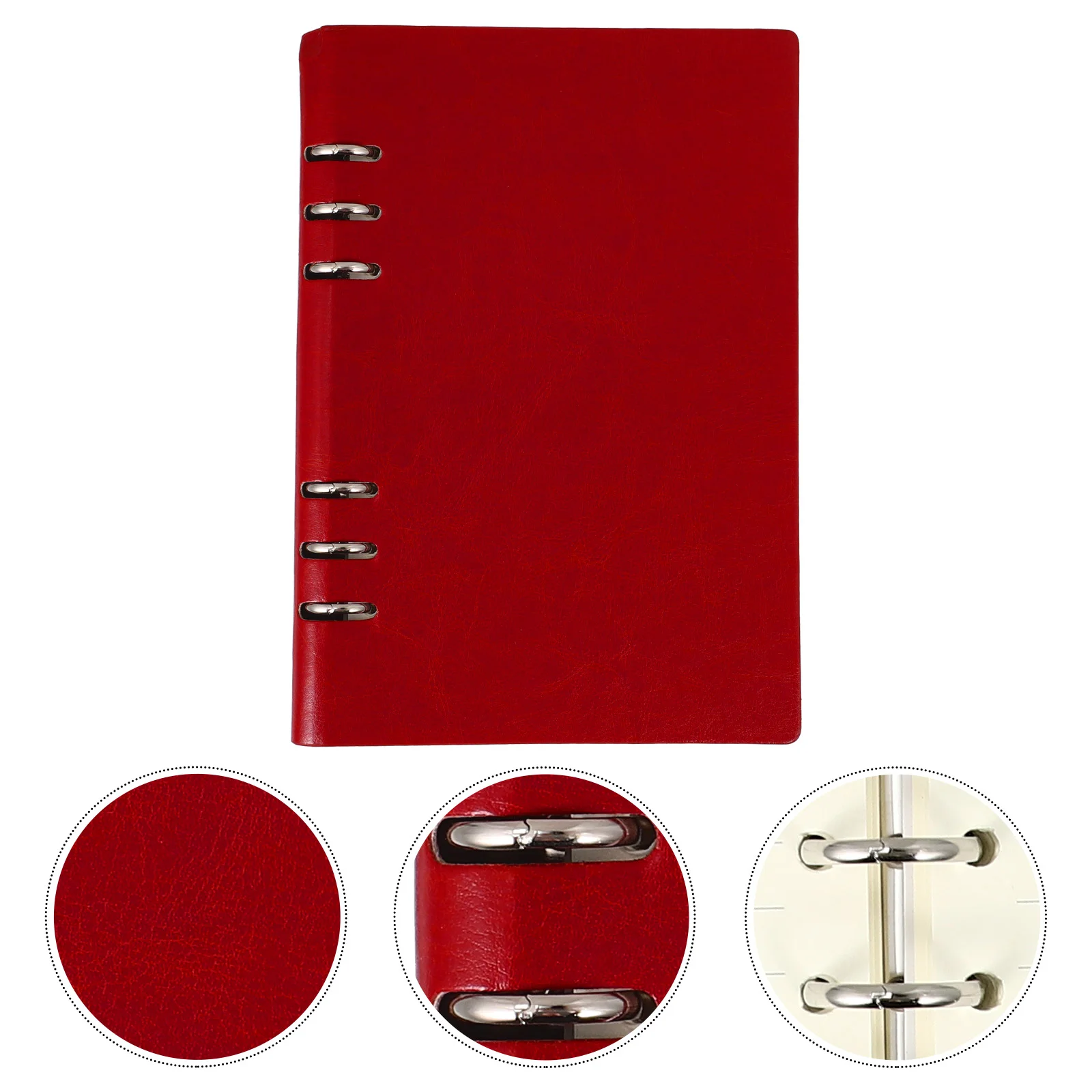 

Binders Notebook Writing Notepad Detachable Adhesive Office Supply Red Stationery Loose-leaf