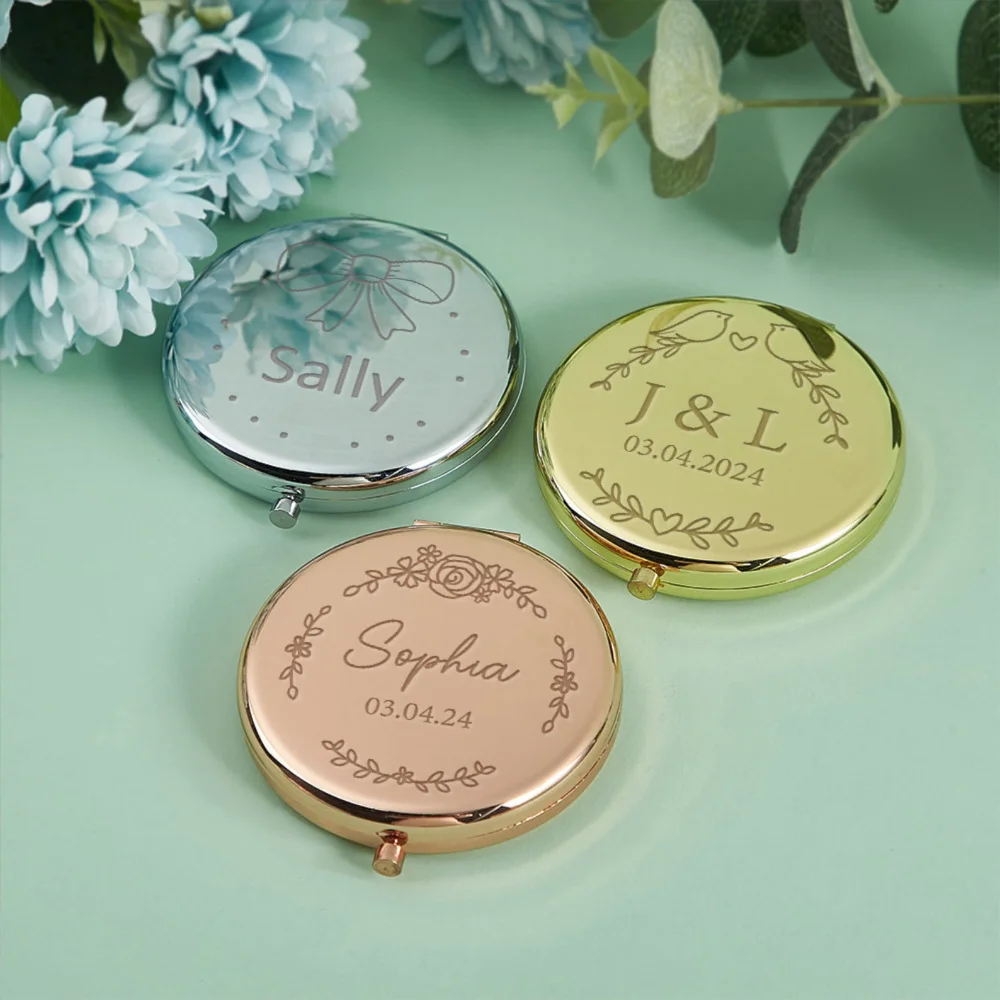 

Personalized Compact Makeup Mirror Wedding Favors For Guests Custom Pocket Mirror Wedding Souvenirs Bridesmaids Gift Flower Girl