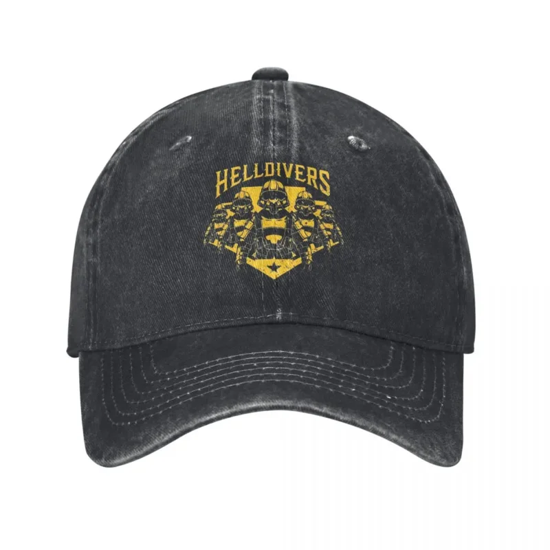 Helldivers Army Baseball Caps Distressed Denim Malevelon Veteran Video Game Sun Cap Men Women Outdoor Summer Adjustable Fit Hat