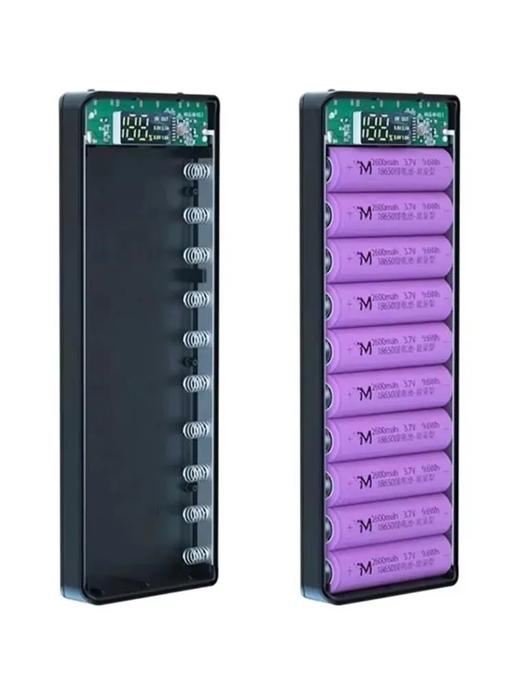 10X18650 Power Bank Fall Batterie Halter Dual USB Typ C Lade Shell Für iPhone Xiaomi Huawei 8X18650 batterie Fall Lagerung Box