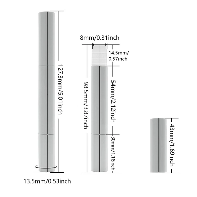 3Ml น้ำมันคอนเทนเนอร์แปรงลิปบาล์มหลอด Empty Twist ปากกาเล็บอาหารน้ำมันหลอด