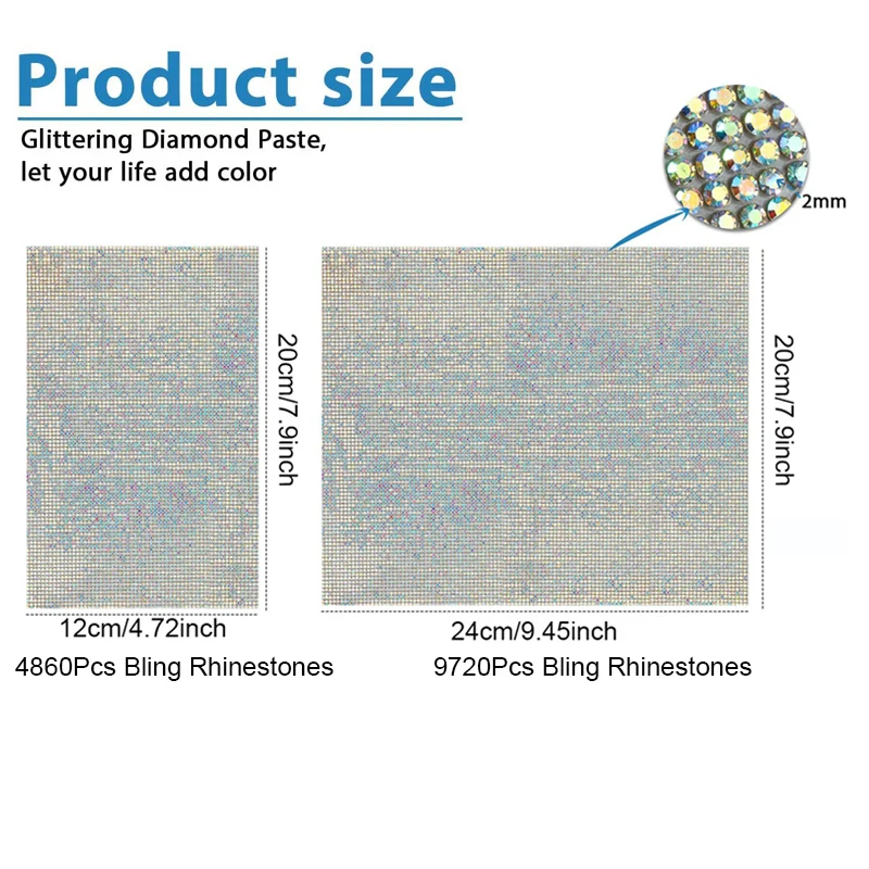 9720/4860 шт. блестящий лист со стразами, наклейка со стразами, самоклеящаяся исправление, блестящий кристалл, драгоценный камень, наклейка для автомобиля и рукоделия, декабрь