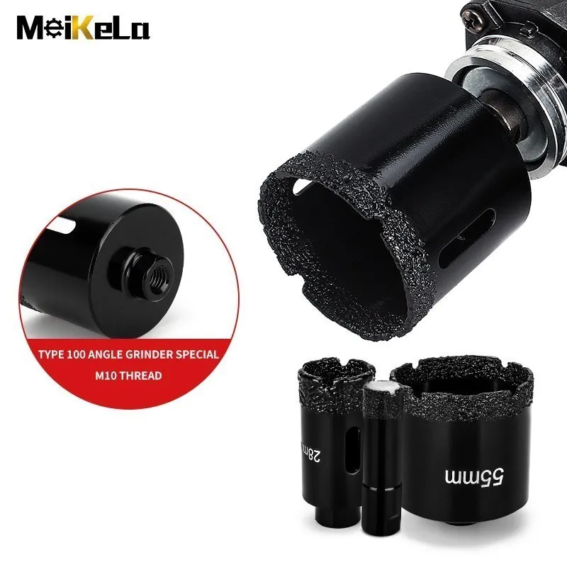 Meikela 6-65mm Diamond Brazed Core Dry Drill Bit For Porcelain Tiles Marble Glass Granite Hole Saw Cutter Cutting 1Pc