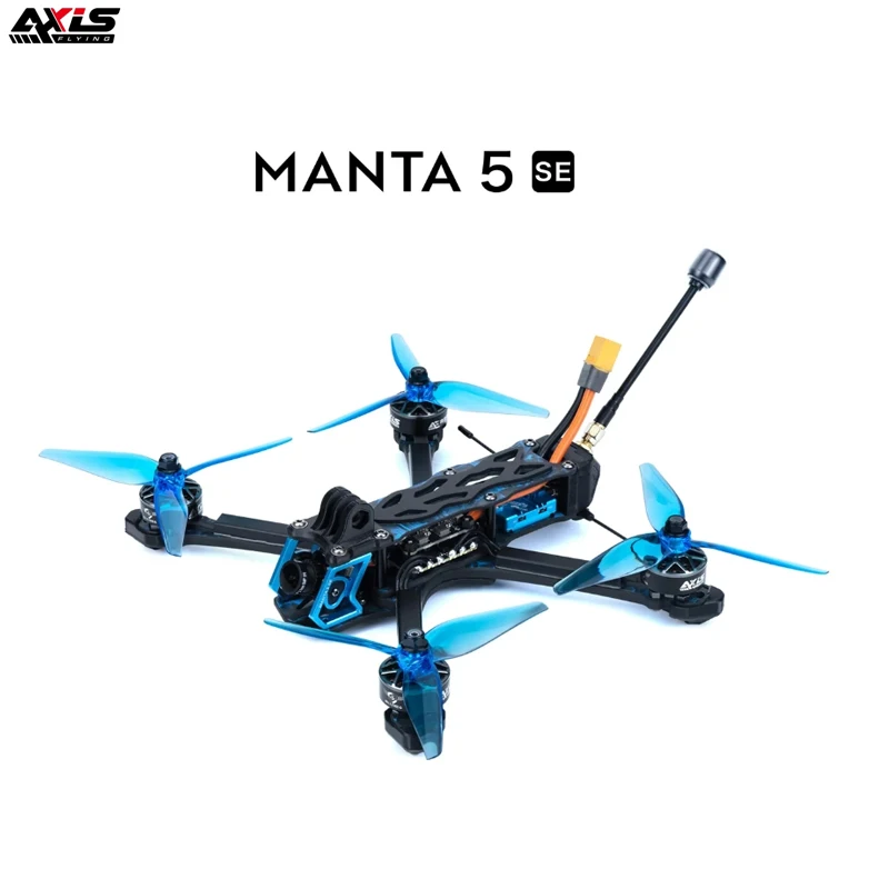 Axisflying Manta 5 SE FPV Drone Kit Squashed-X Frame AE227-1960KV Motor Cinematic Freestyle Drone with GPS -6S