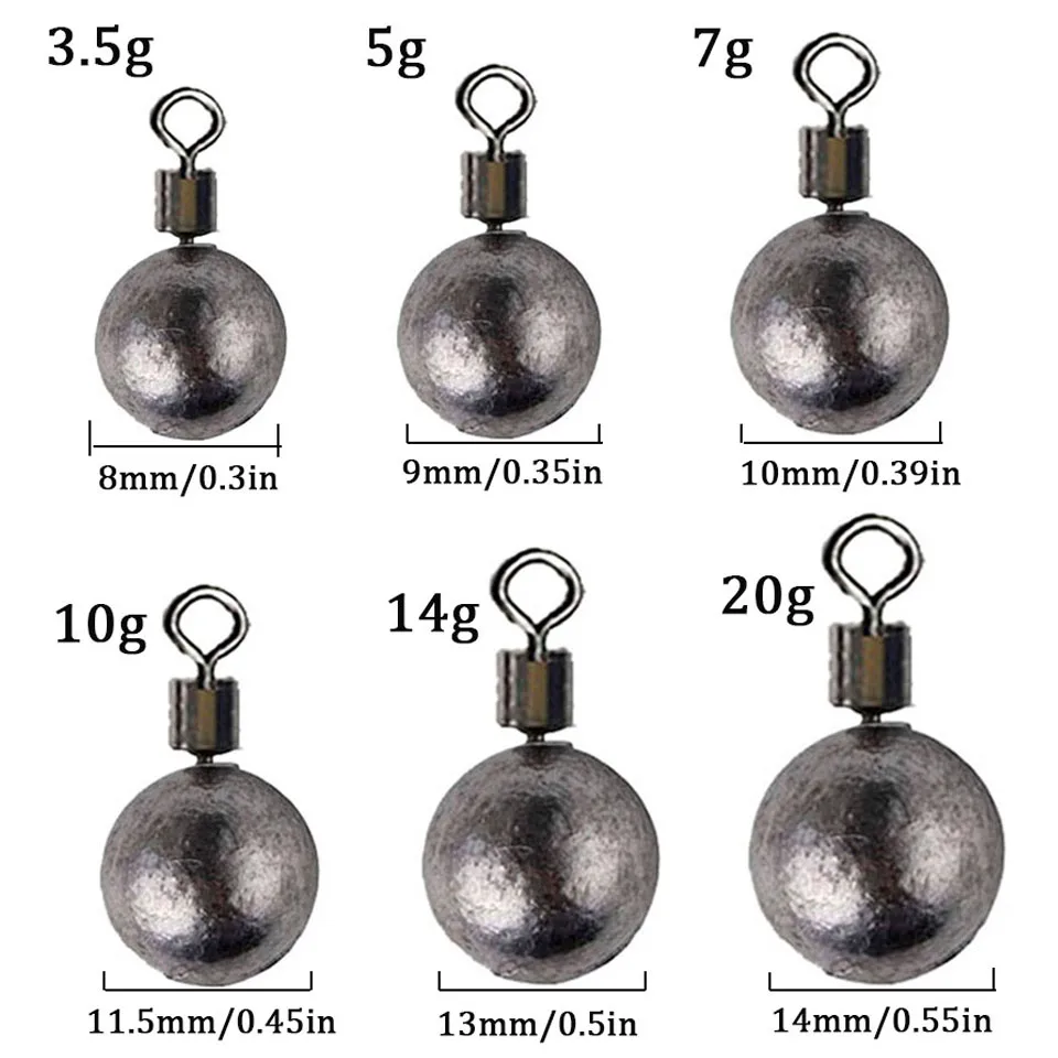 10pcs/Lot Fishing Weights Sinkers 3.5g 5g 7g 10g 14g 20g Fishing Sinker Carp Fishing Tackle Accessories