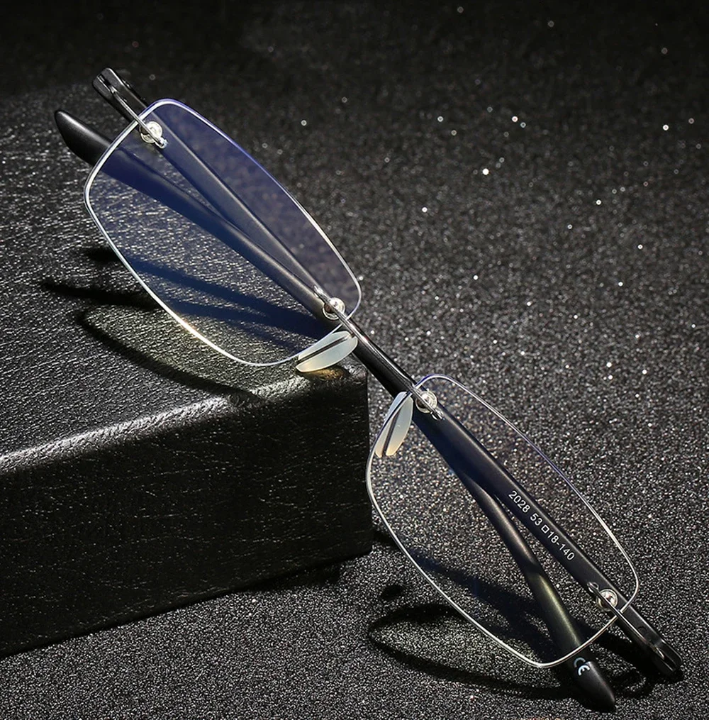 

Women Men Tr90 High Quality Ultralight Rimless Commercial Anti Blu Anti Fatigue Diamong Cut Reading Glasses +0.75 +1 +1.25 to +4