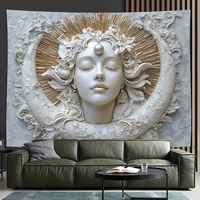 Moon goddess theme 2D visual art tapestry celestial pattern design horizontal lightweight decorative living room