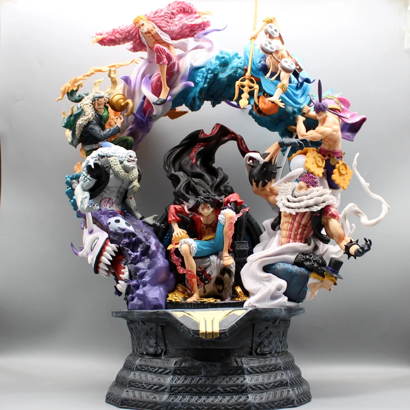 50Cm Een Stuk Gk Anniversary Troon Luffy Ls Vijand Serie Thor Super Grote Anime Figuren Model Ornamenten Collectie Decoratie