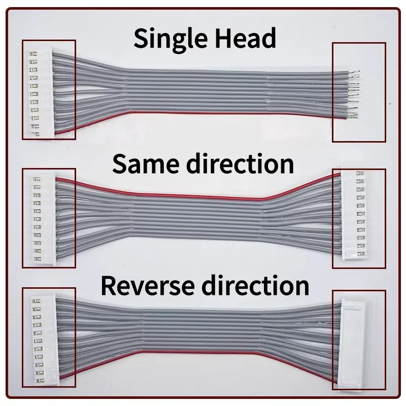 5Pcs XH2.54 XH 2.54mm Gray Flat Ribbon Cable 2/3/4/5/6/7/8/9/10P/12 Pin Female Plug Terminal Cable 2651 Core spacing 1.27mm