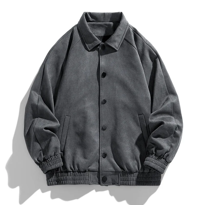 2024 New Listing Oversized Aviator Jacket Fashion Casual Suede Flip Lining Slim Quality Men'S Spring And Fall Loose Work Coat