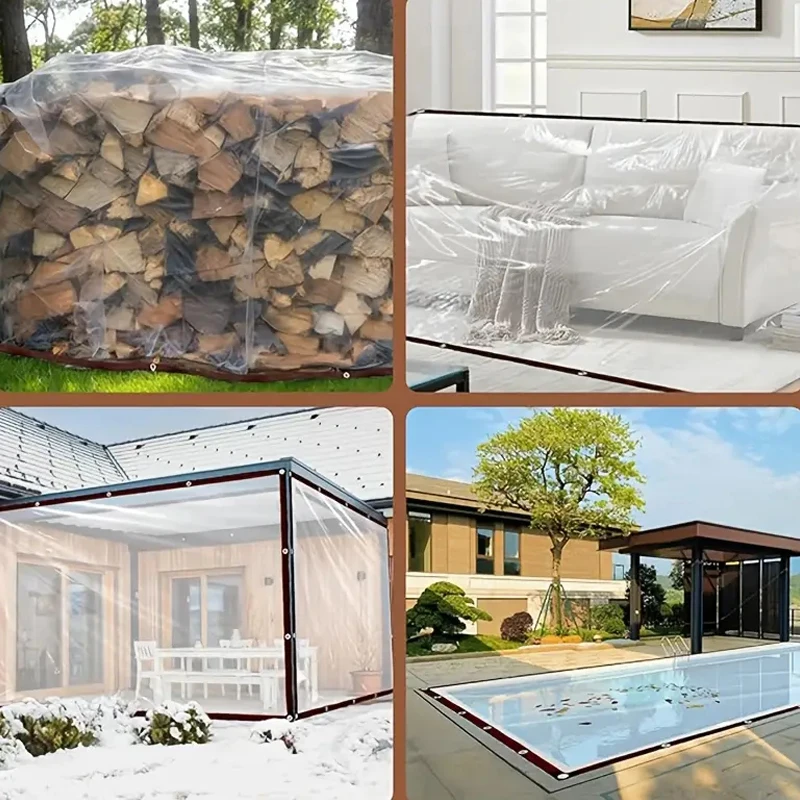 قماش شفاف مقاوم للماء، قماش زيتي سميك للحديقة، قماش بلاستيكي مقاوم للمطر، قماش مشمع عازل للحرارة مقاوم للبرودة