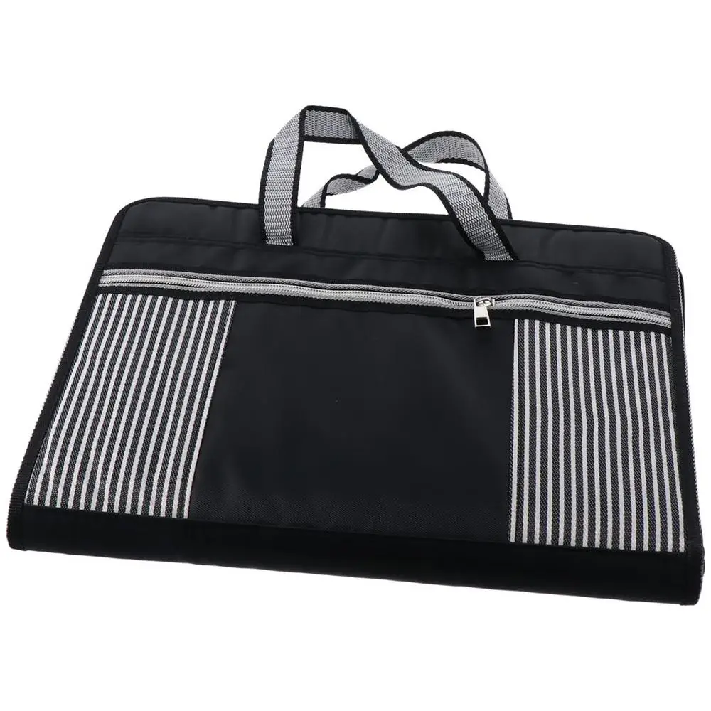 

A4 Letter Size PVC A4 Information File Bag 14*11 inch Black Portable Organ Bag File Manager Office