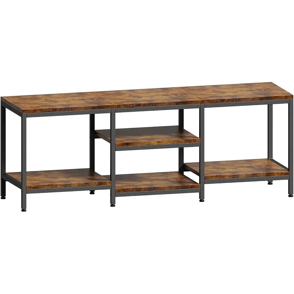 

Industrial Tv Stand For Teions Up To 65 H, Entertainment Center And Industrial Tv Console Table With Open Storage Shelves, 3