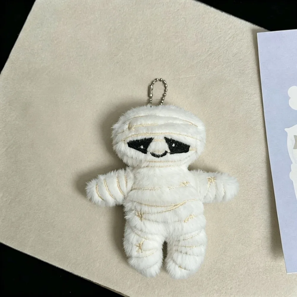 Cute Skeleton Halloween Plush Keychain Stuffed Mummy Style Bag Pendant Skull Keyring Key Hanging Bag Decoration
