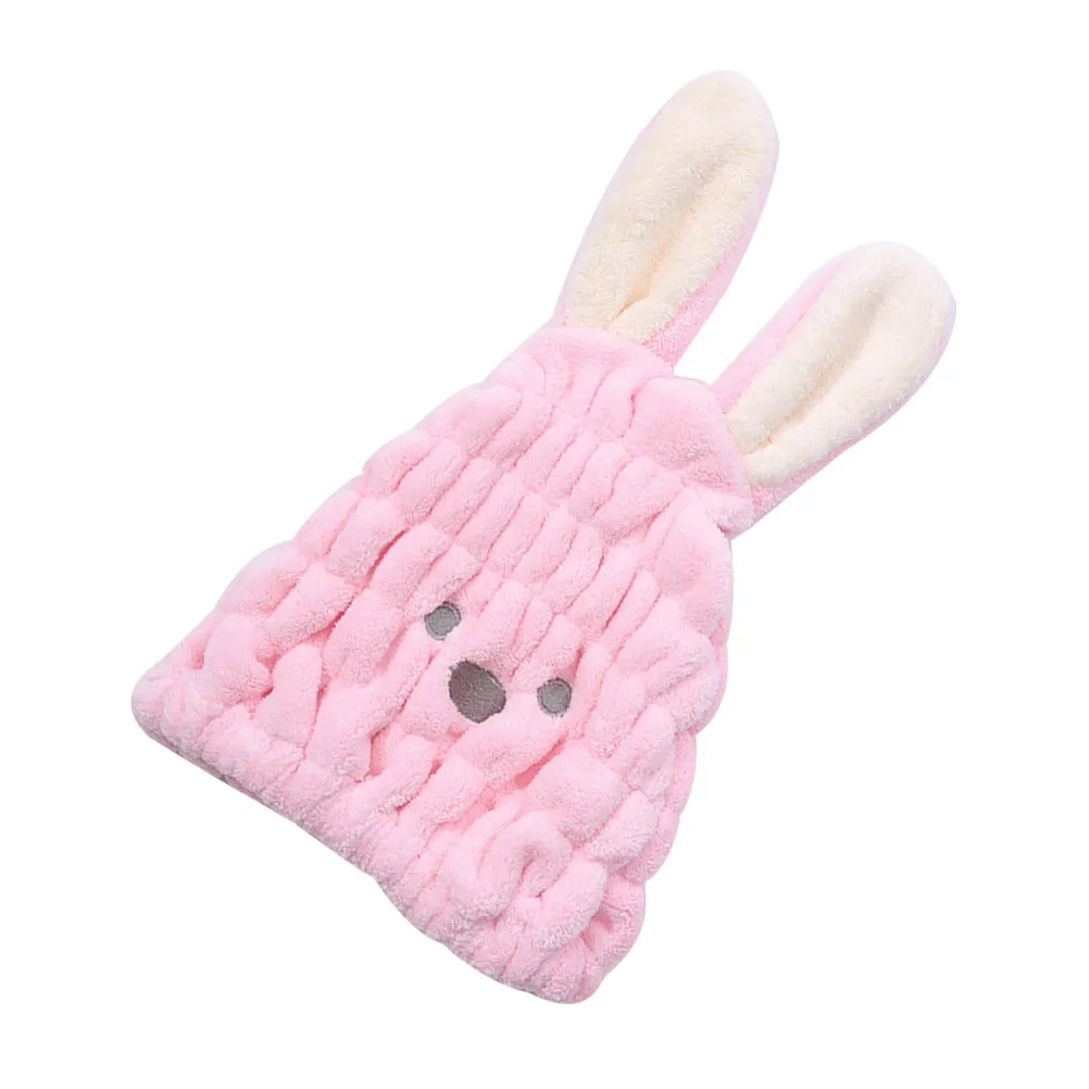Kids Dry Hair Hat Cartoon Animal Design Elastic Non Slip Moisture Wicking Hair Drying Cap for Bathing Face Wash Home School