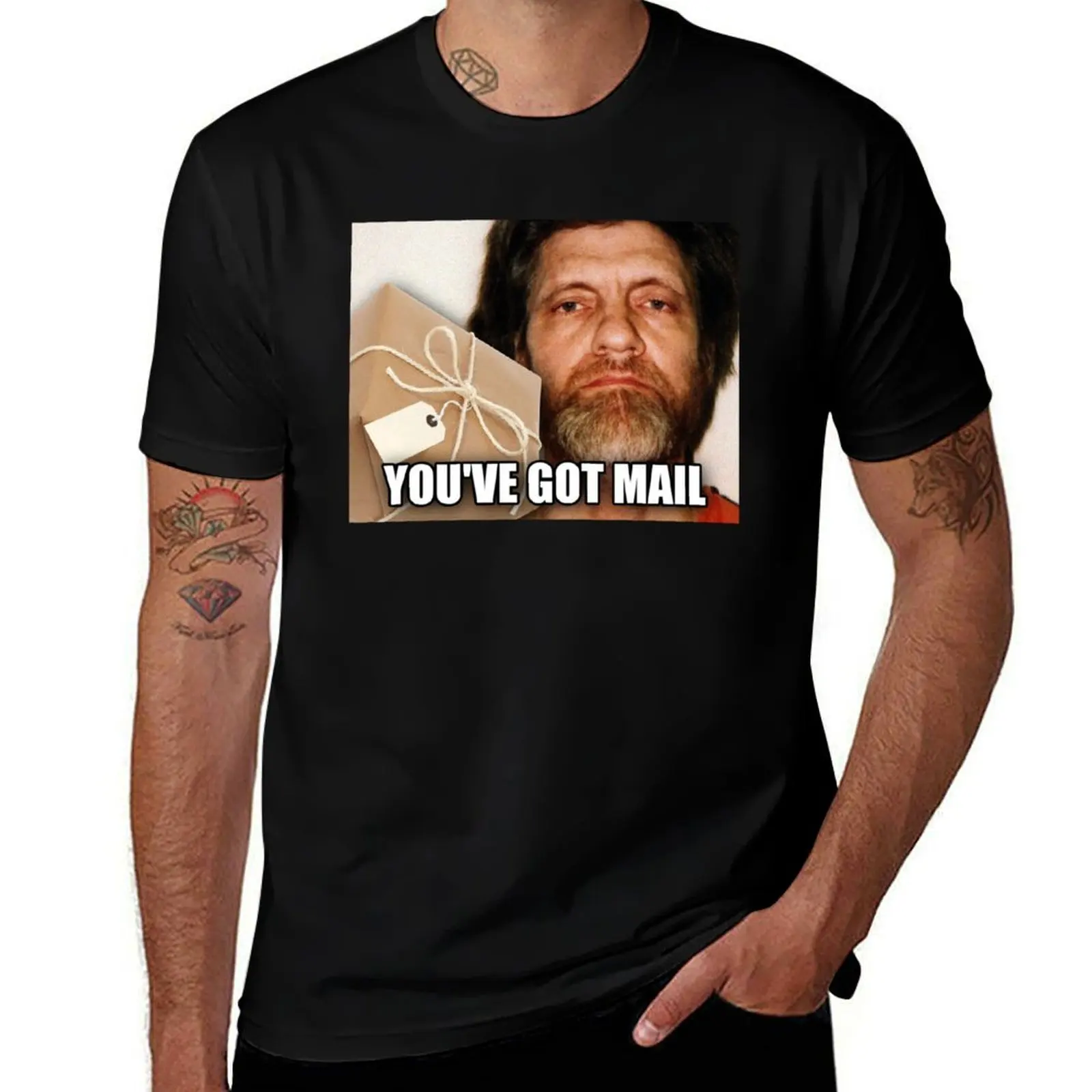 You've got mail Ted K meme high quality sticker T-Shirt t shirt man cotton T-Shirt