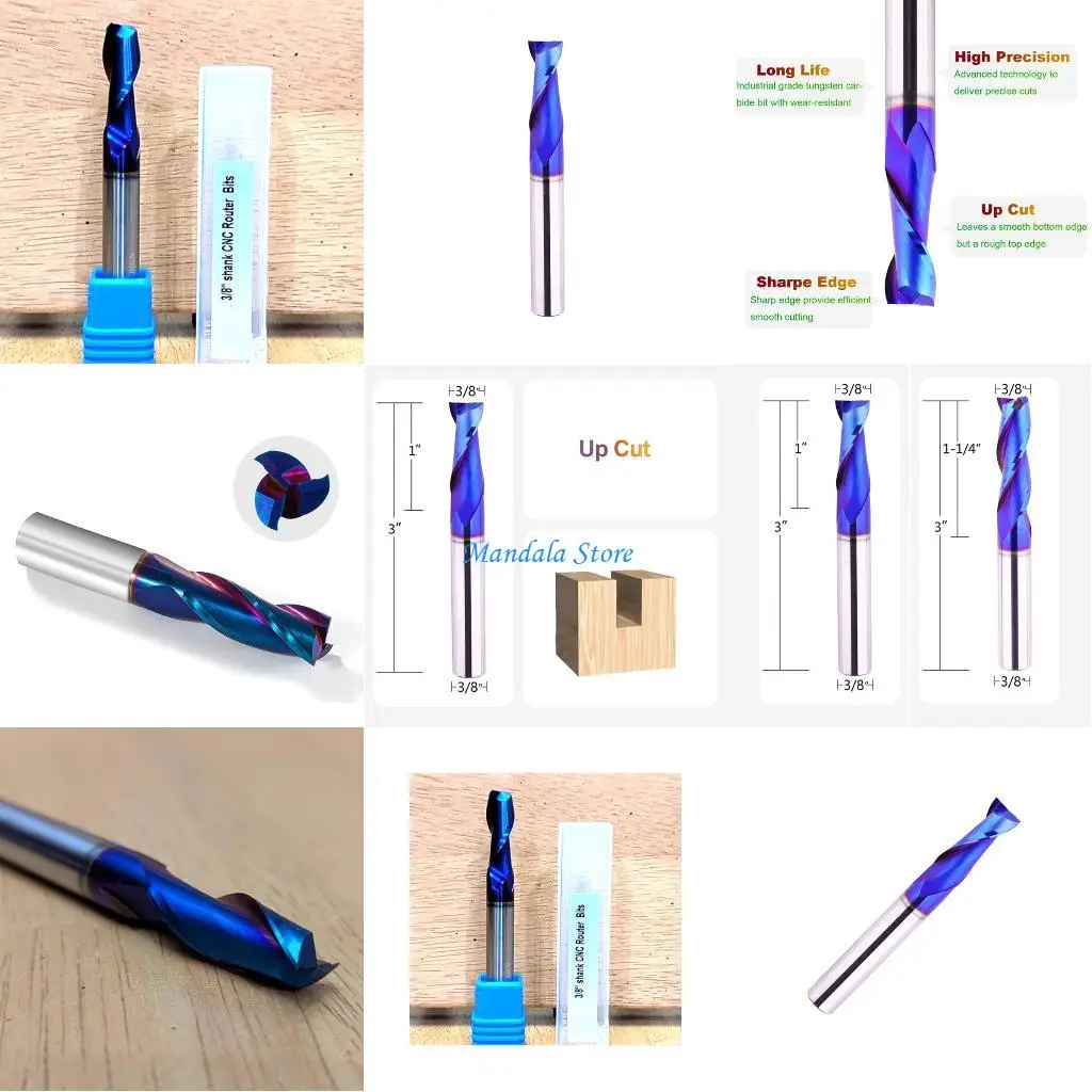 

U2JC Substantial Alloy Spiraling Woodworking Router Bit Heat Dissipation Machining Engraving Compatible