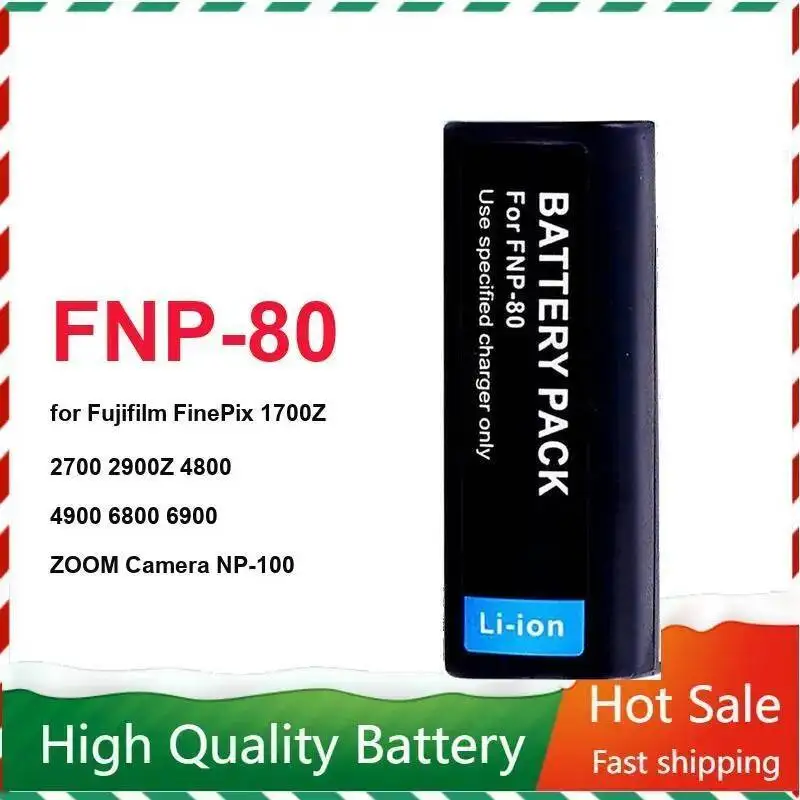 Portable Camera Battery Fnp-80 Robust 1600Mah For Fujifilm Finepix 1700Z 2700 2900Z 4800 4900 6800 6900 Zoom NP-100