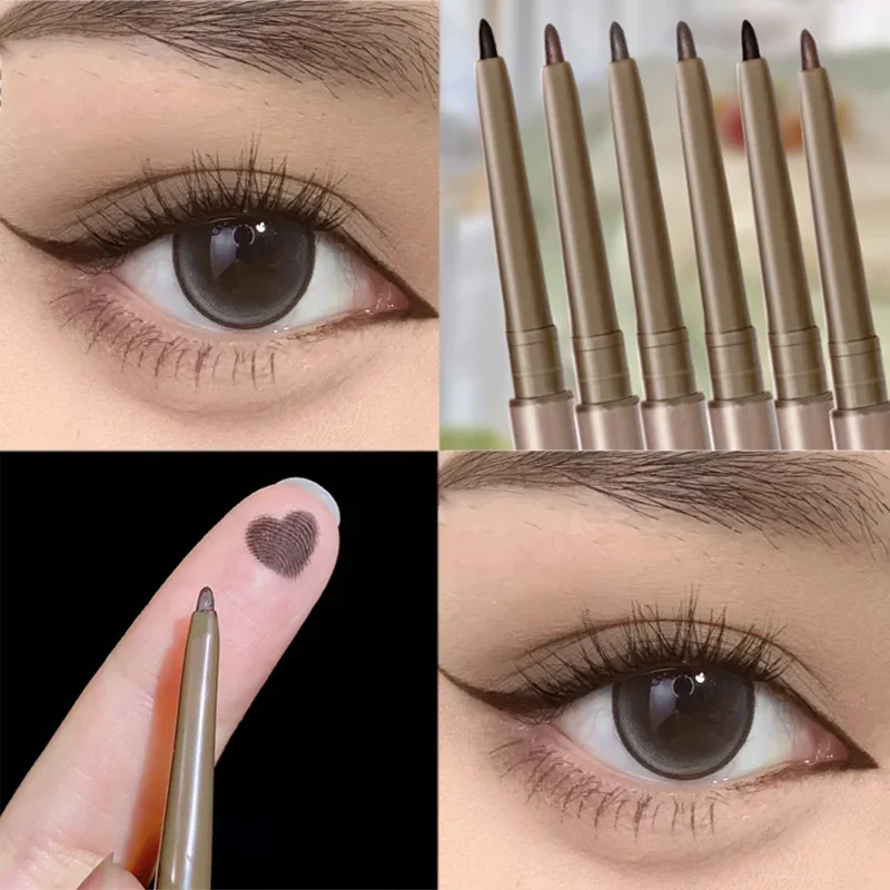 Waterdichte Eyeliner Gel Potlood Matte Liggende Zijderupsen Pen Bruin Zwart Blijvend Niet Bloeiend Sneldrogende Eyeliner Pen Ogen Make-Up