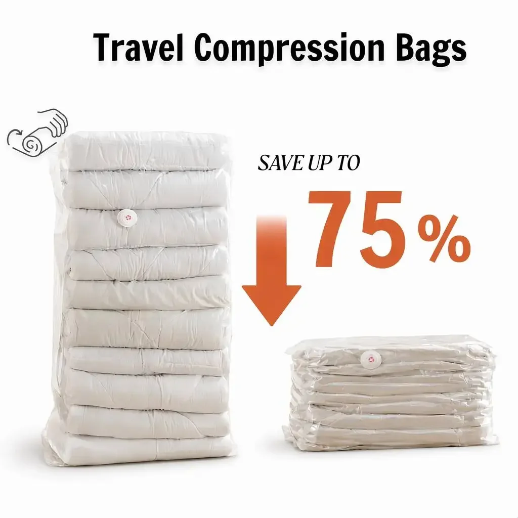 Jumbo Vacuum Storage Compression Bags For Storing Clothes Blankets Bedroom Bedding Travel Accessories,No-Pump,Space Saver Neatly