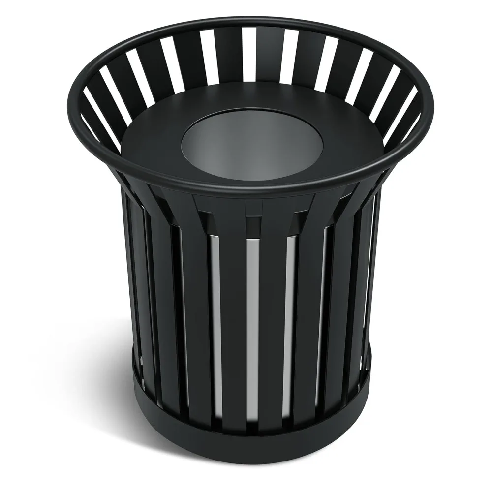 

Outdoor Trash Can - 60 L Heavy Duty Metal Garbage Bin with Lid & Liner, Weather-Resistant Waste Receptacle for Parks