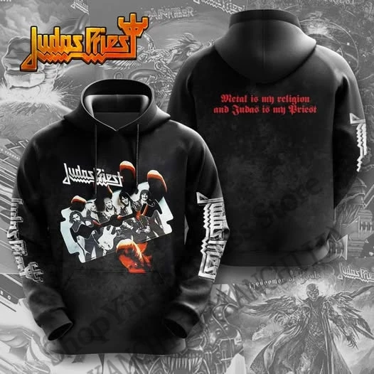 الرجال درع الألم جولة هوديي يهوذا الكاهن ثلاثية الأبعاد طباعة هوديي الرجال النساء موضة هوديي البلوز للجنسين رياضية الرجال الملابس