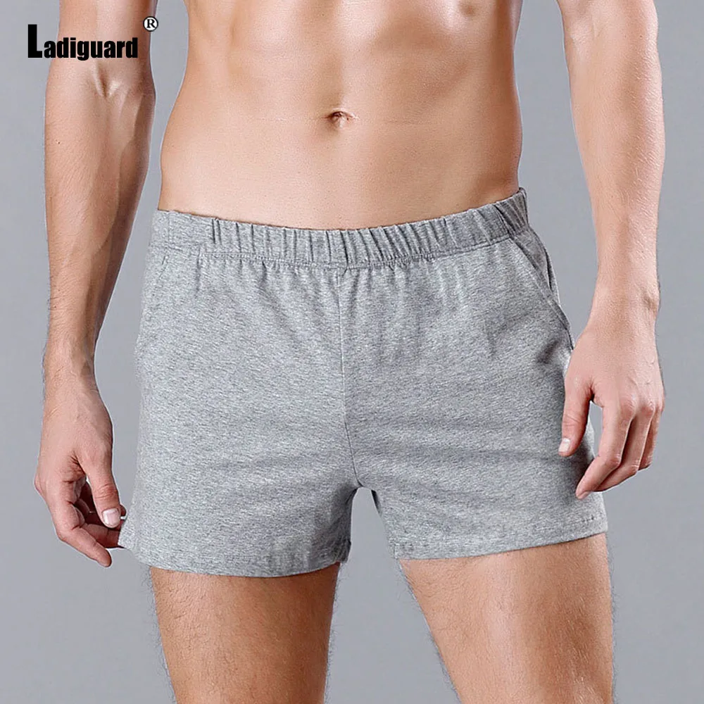 Ladiguard Men Stand Pocket Shorts Green Orange Underwear 2024 America Europe Sexy Hotpants Male Casual Elastic Waist Shorts New