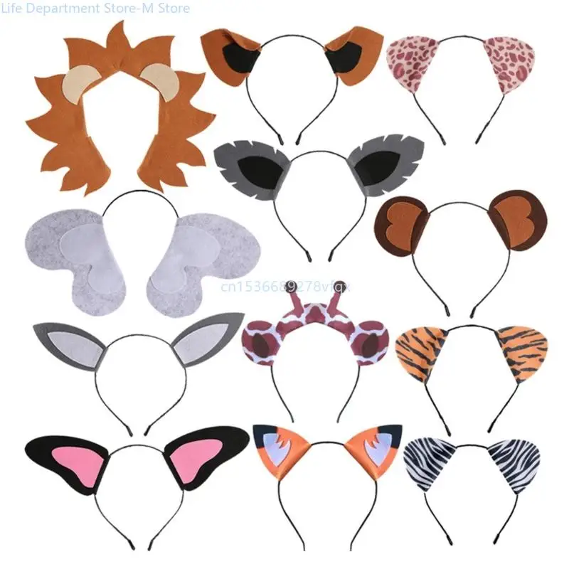 

12Pcs Animal Ears Hair Hoop Rabbit Elephant Headband for Cosplay Party Supplies