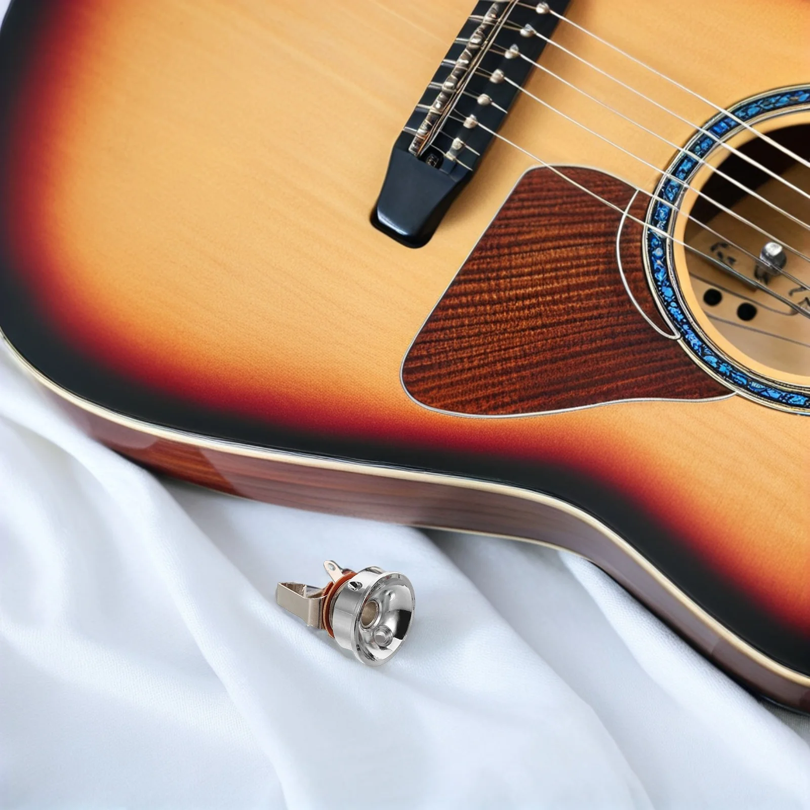 

2 Pcs Electric Guitar Accessories Output Socket for Fittings Metal Plate End Pin Jack Plastic Electronic Supply