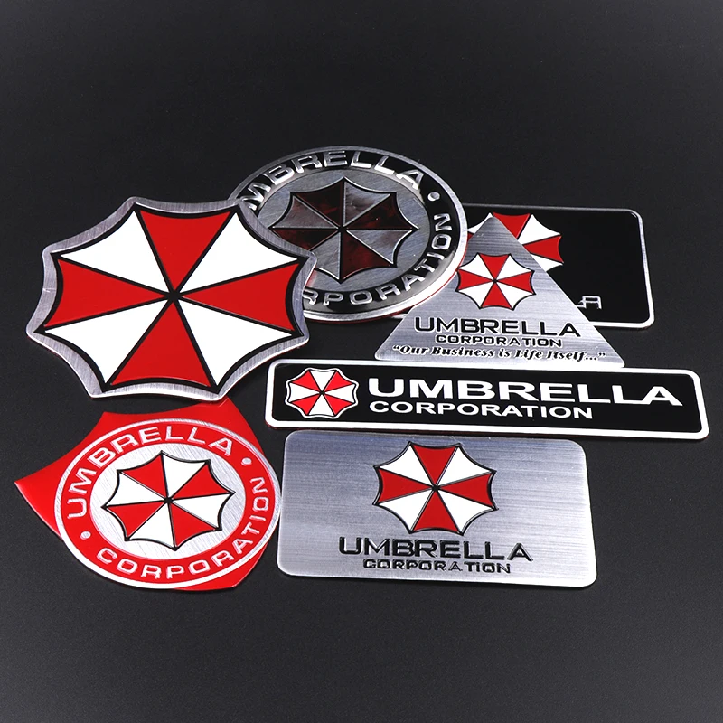 3D Aluminum For Vehicle Motorcycle Bicycle DIY Decal Car Styling Umbrella Corporation Logo Badge Stickers Decoration Accessories
