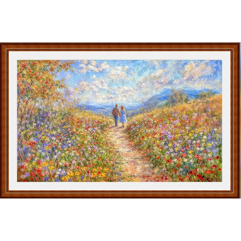 

ZZ6866 Hold Hands 11CT 14CT 16CT Печать на холсте Вышивка крестиком DIY Набор Китайский узор Набор Рукоделие Вышивка