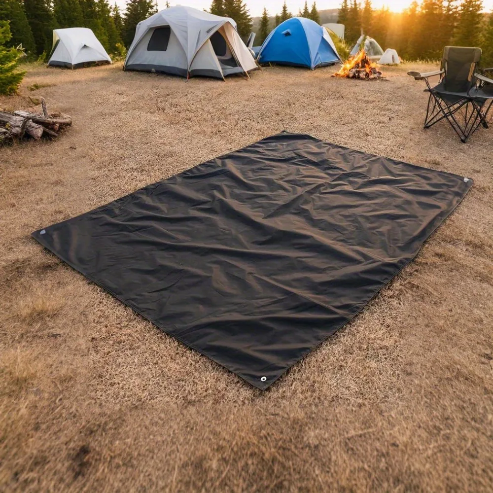 Verstärkte Rutschfeste Outdoor-Campingmatte, Strapazierfähige Oxford-Bodenmatte, Tragbar für Camping, Wandern, Strand und Reisen