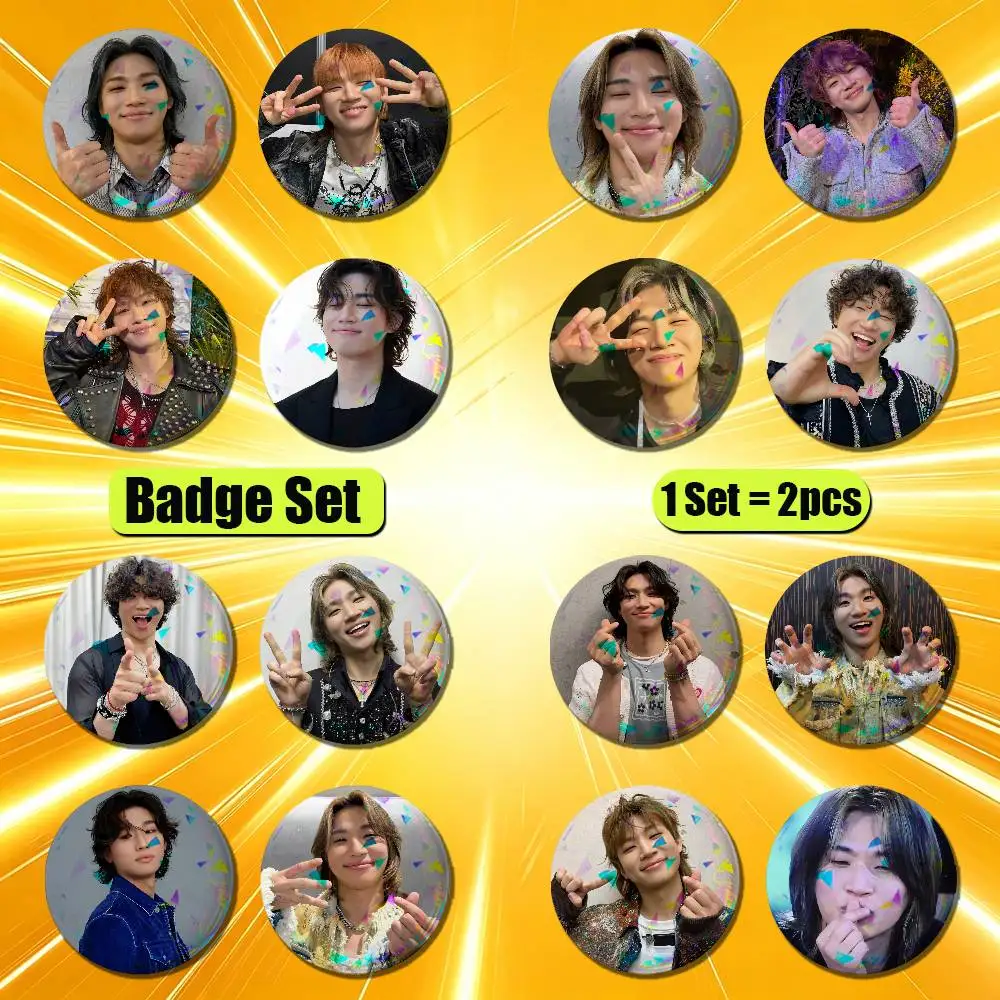 For Kang Daesung Badge Pin Insignia 2 Pcs Set Round Button Emblem Laser Film Clothes 32mm Custom