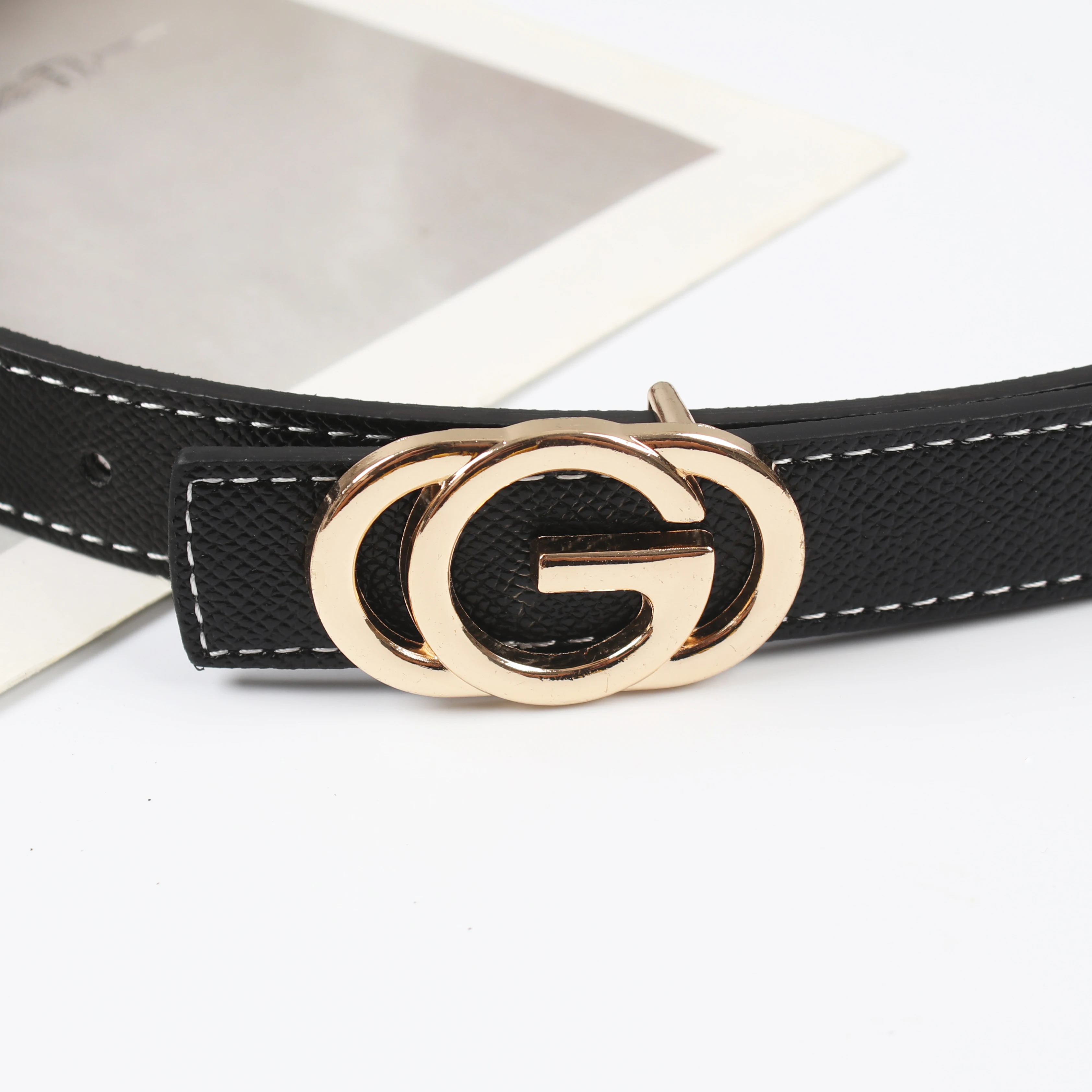 Neue frauen Reversible Verwenden Glatte Schnalle Hohe Qualität 2,3 cm Echtes Leder Gürtel frauen Mode Trend Vielseitig dekorative Kuhh – Detail 10